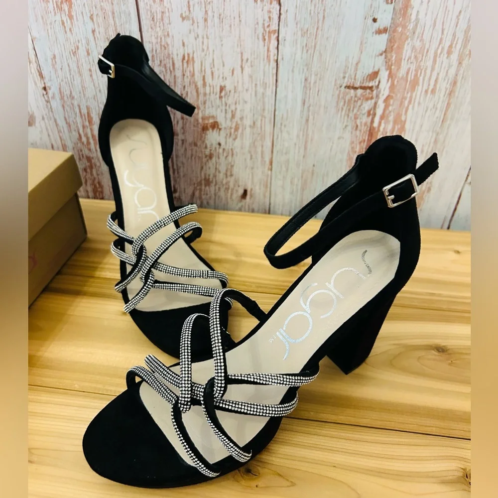 NEW Sugar Petal Chic Black Heels – New Elegant Design Wedding Formal
